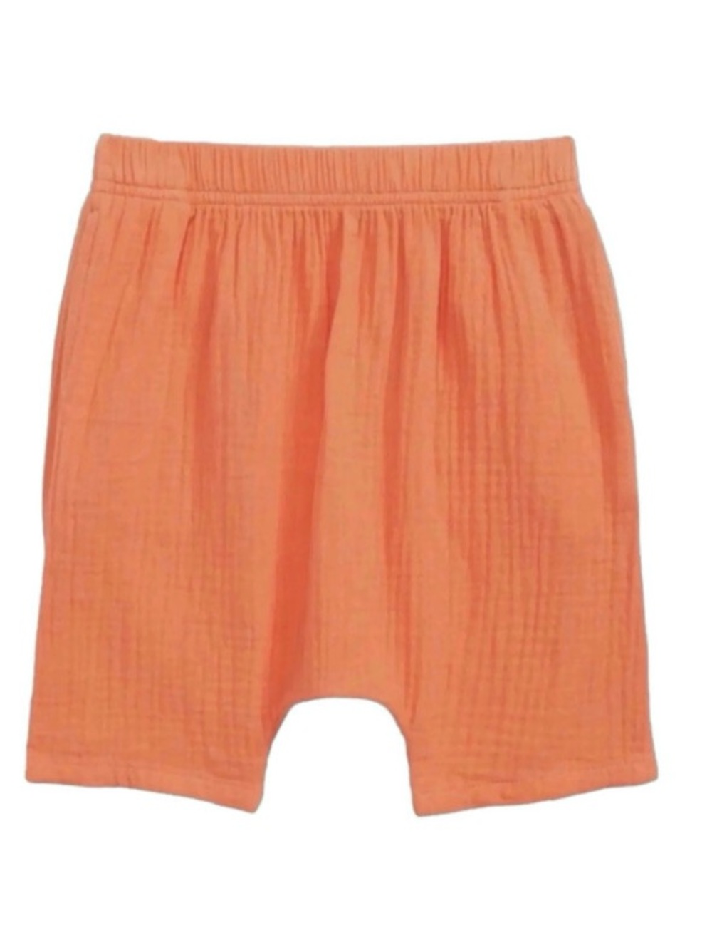NWT Open Edit Toddler Boys Organic Cotton Muslin Bubble Shorts Orange Size 4T